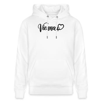 Amo Vienna Heartbeat Vienna - Felpa con cappuccio ecologica unisex CRUISER di Stanley/Stella - bianco - Fronte - Alina (178cm) & Michal (187cm)