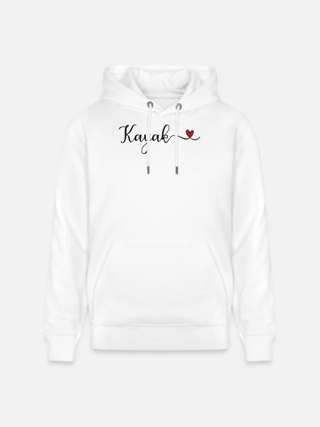 Cute Kayak Heart Design - Stanley/Stella CRUISER Unisex Organic Hoodie - white