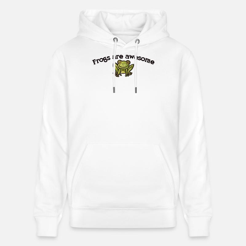 Les grenouilles sont super graphiques - Sweat à capuche bio CRUISER Stanley/Stella Unisexe - blanc