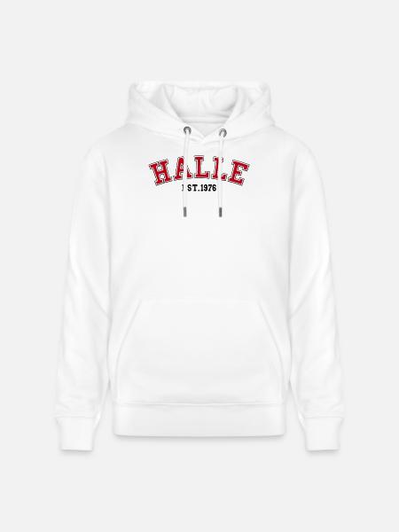 Halle fondée en 1976 - Sweat à capuche bio CRUISER Stanley/Stella Unisexe - blanc