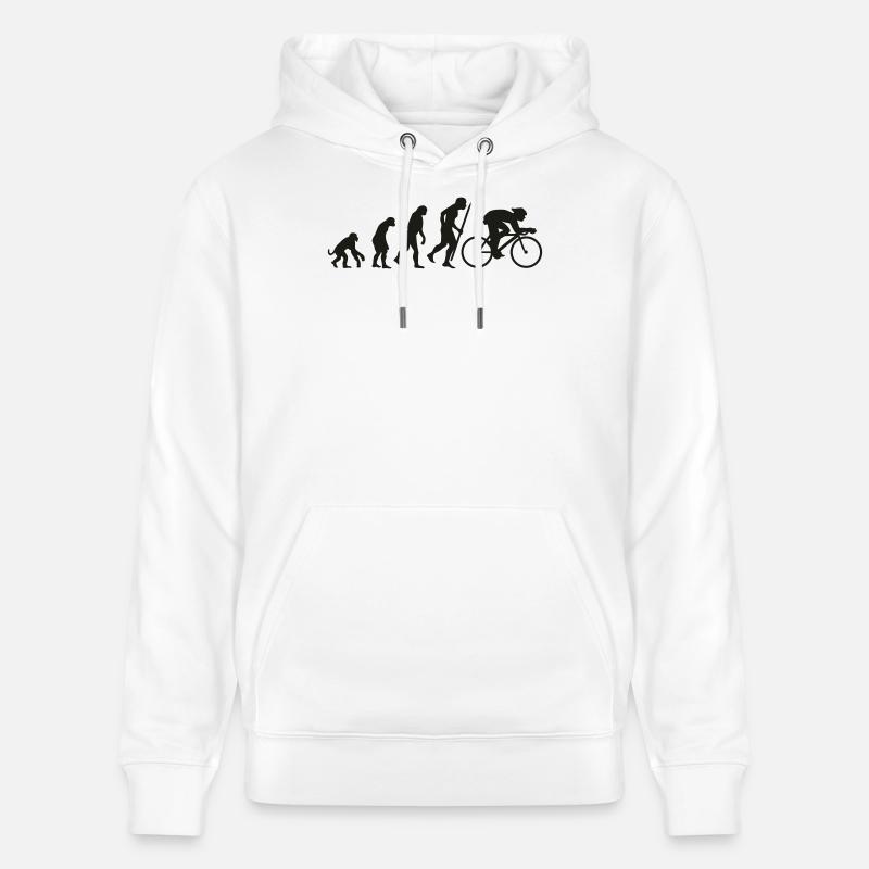 Evolution du cyclisme - Sweat à capuche bio CRUISER Stanley/Stella Unisexe - blanc