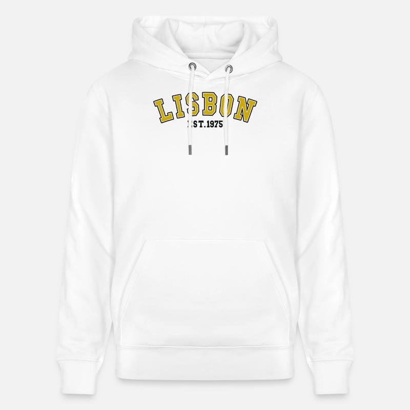 Établissement de Lisbonne 1975 - Sweat à capuche bio CRUISER Stanley/Stella Unisexe - blanc
