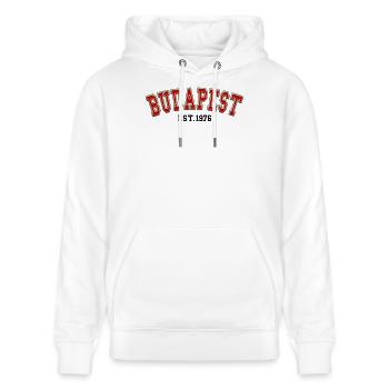 Budapest, gegründet 1976 - Stanley/Stella Unisex Bio-Hoodie CRUISER  - Weiß - Vorne - Alina (178cm) & Michal (187cm)