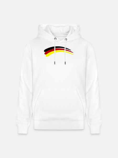 Germany Flag Line - Stanley/Stella CRUISER Unisex Organic Hoodie - white
