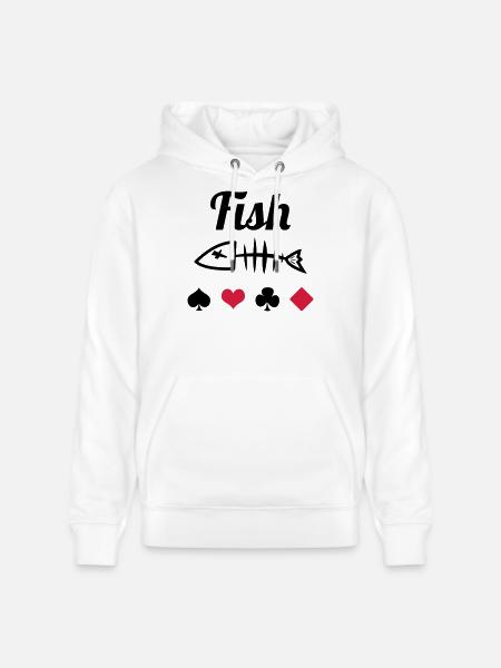 Poker : Fish - Stanley/Stella CRUISER Unisex Organic Hoodie - white