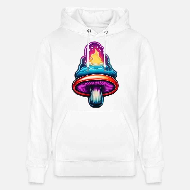 Champignon de feu - Sweat à capuche bio CRUISER Stanley/Stella Unisexe - blanc