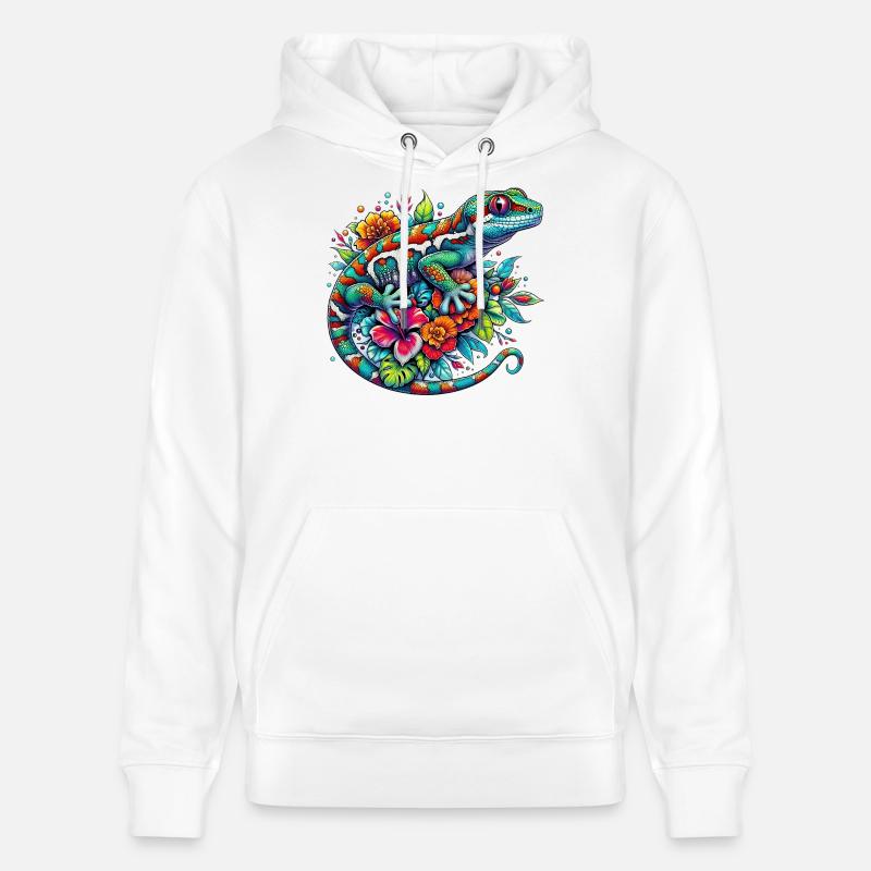 Gecko - Sweat à capuche bio CRUISER Stanley/Stella Unisexe - blanc