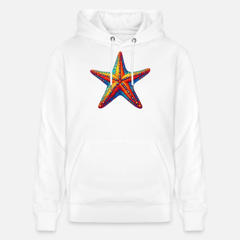 Étoile de mer - Sweat à capuche bio CRUISER Stanley/Stella Unisexe - blanc