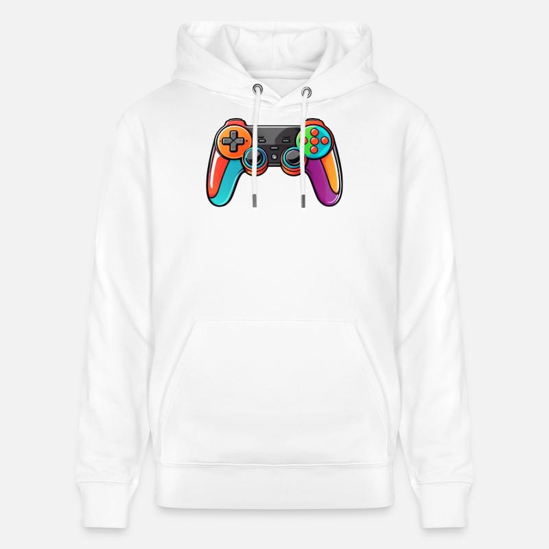Gamepad Controller Farben Bunt - Stanley/Stella Unisex Bio-Hoodie CRUISER  - Weiß