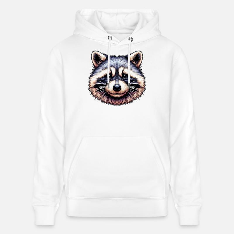 Raton laveur - Sweat à capuche bio CRUISER Stanley/Stella Unisexe - blanc