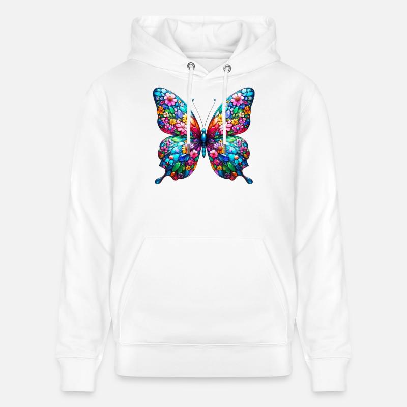 Papillon - Sweat à capuche bio CRUISER Stanley/Stella Unisexe - blanc