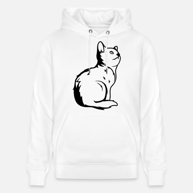 Chat - Sweat à capuche bio CRUISER Stanley/Stella Unisexe - blanc