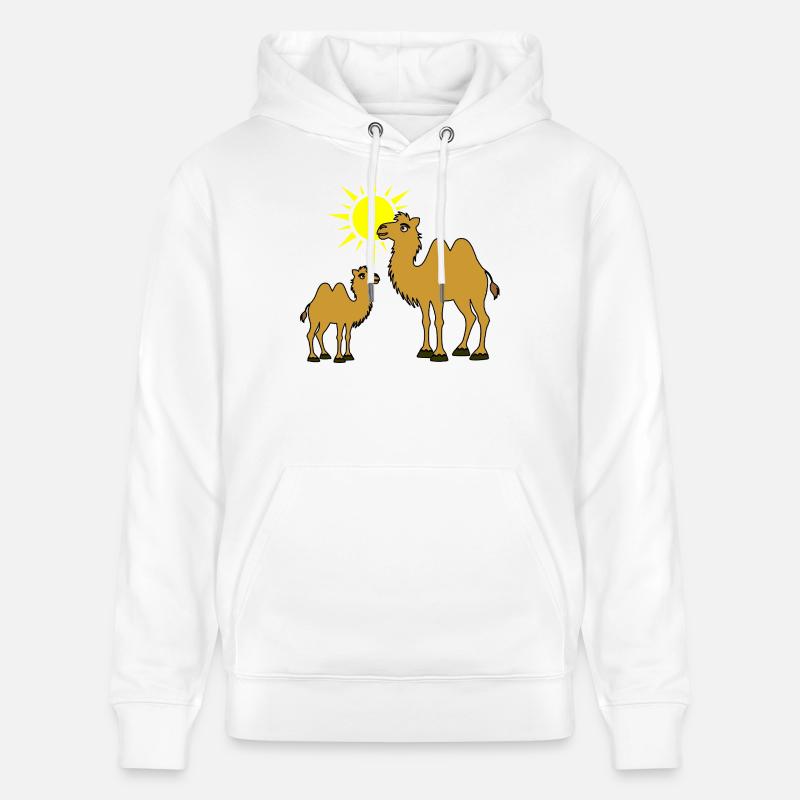 Mutter und Baby Kamel mit Sonne - Stanley/Stella Unisex Bio-Hoodie CRUISER  - Weiß