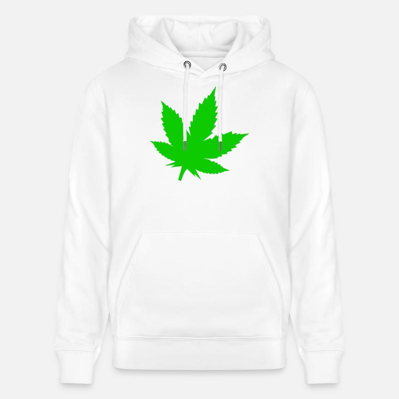 Silhouette de feuille verte - Sweat à capuche bio CRUISER Stanley/Stella Unisexe - blanc