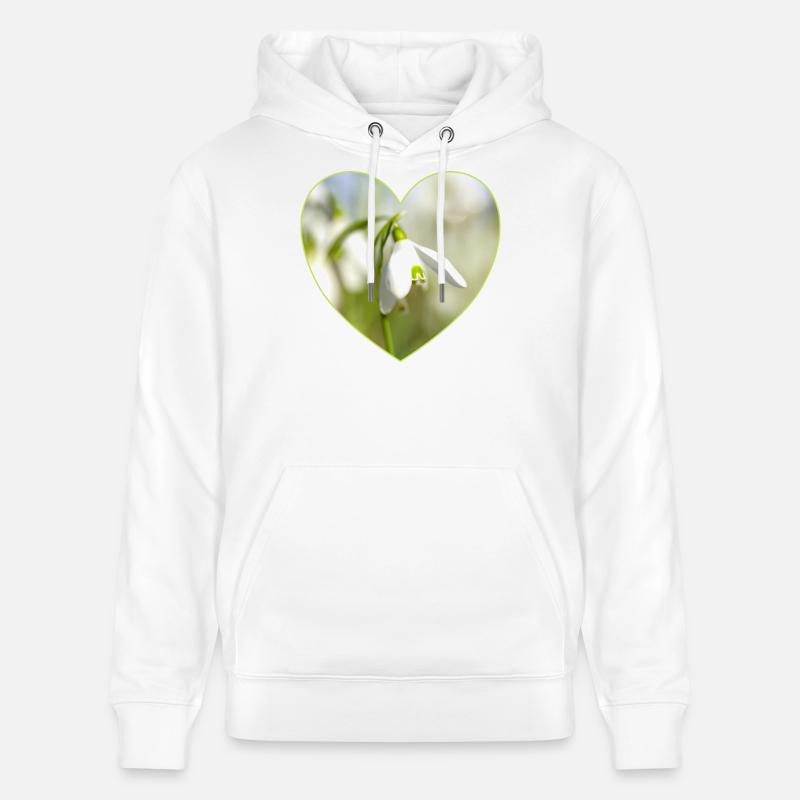 Conception du Cœur du Perce-Neige - Sweat à capuche bio CRUISER Stanley/Stella Unisexe - blanc