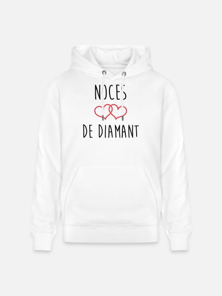 Wedding Anniversary - Diamond Wedding (60 years) - Stanley/Stella CRUISER Unisex Organic Hoodie - white