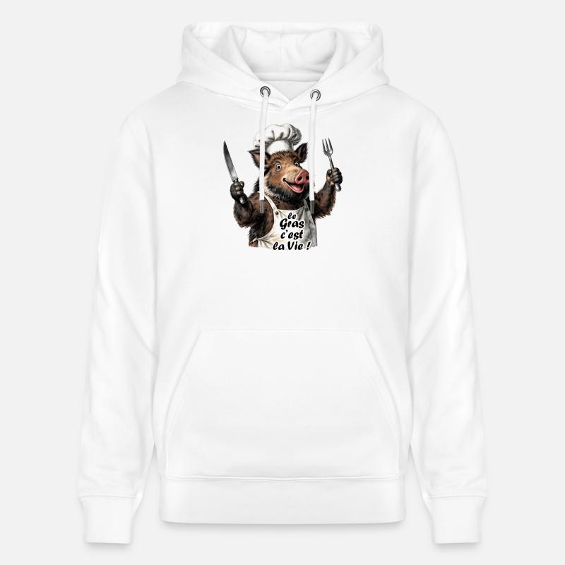 Le Gras, c'est la Vie - Sweat à capuche bio CRUISER Stanley/Stella Unisexe - blanc