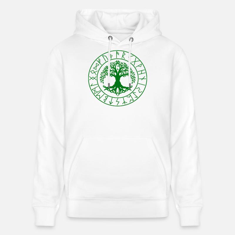 Nœud celtique Viking Tree - Sweat à capuche bio CRUISER Stanley/Stella Unisexe - blanc