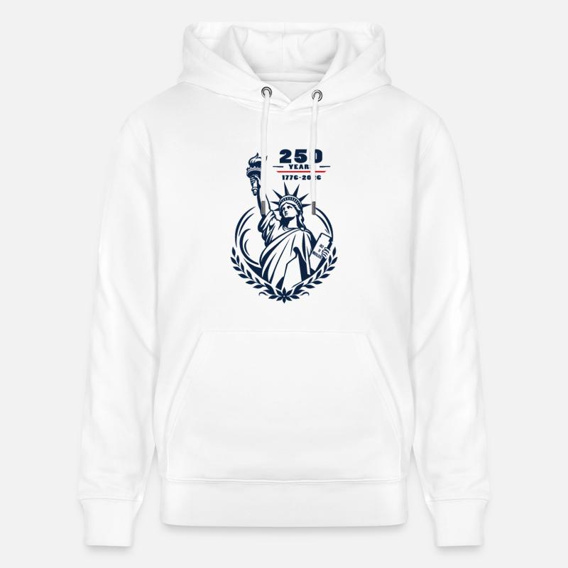 Emblème de la Liberté 250 ans - Sweat à capuche bio CRUISER Stanley/Stella Unisexe - blanc