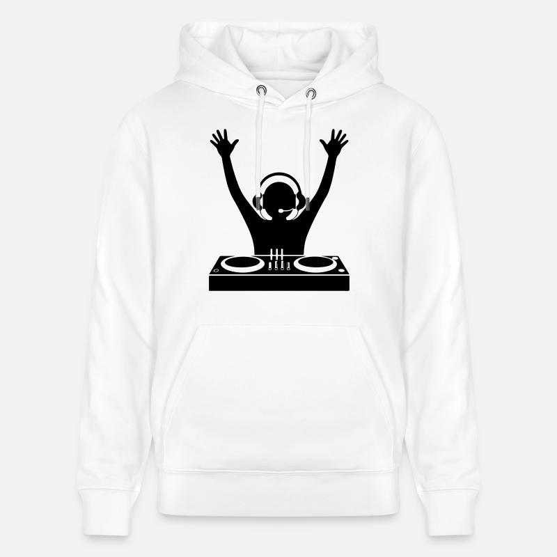 DJ Platines Soirée - Sweat à capuche bio CRUISER Stanley/Stella Unisexe - blanc