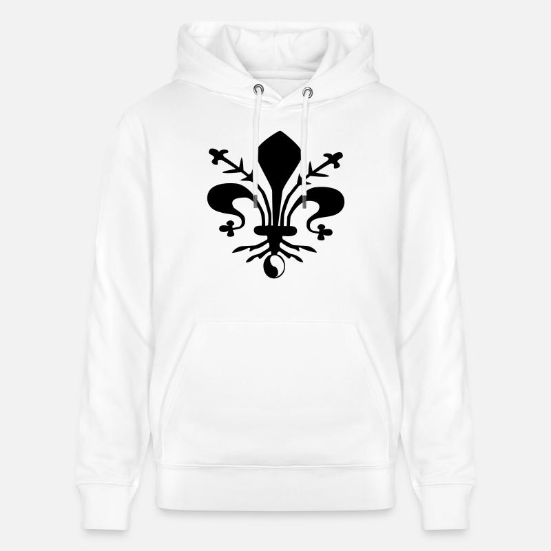 ying yang lys royal - Sweat à capuche bio CRUISER Stanley/Stella Unisexe - blanc