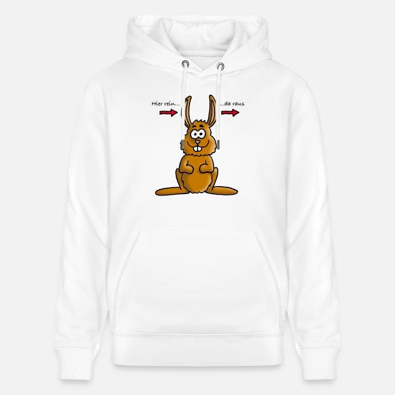 hase_02_b - Stanley/Stella Unisex Bio-Hoodie CRUISER  - Weiß