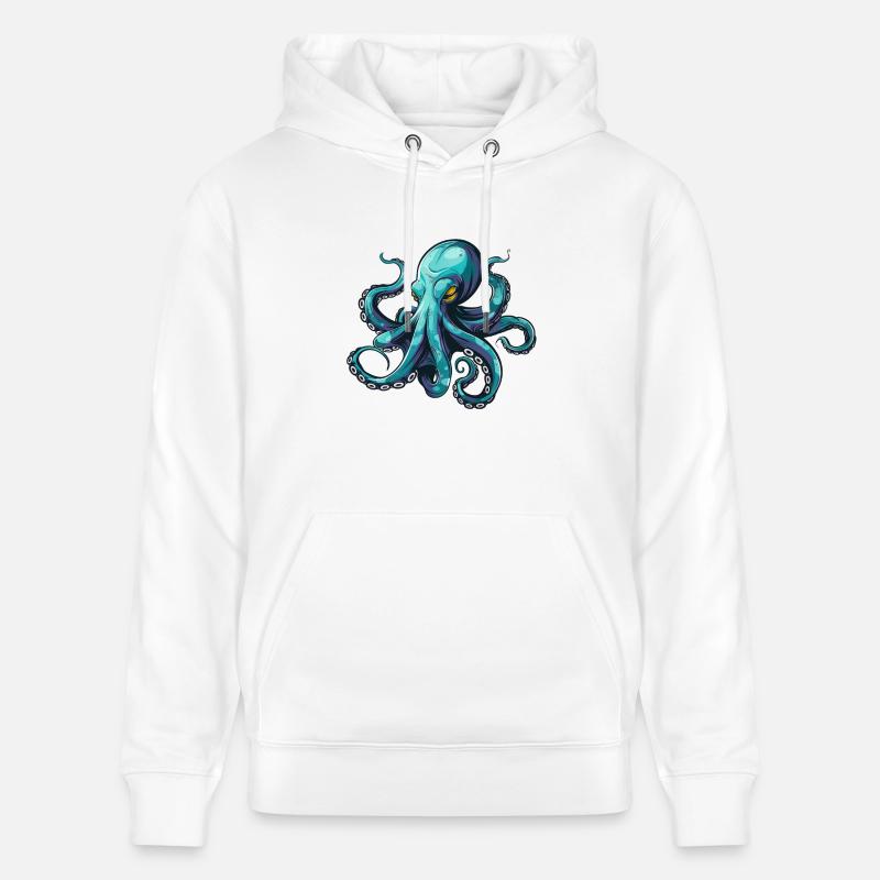 Pieuvre, pieuvre, pieuvre, été, cadeau - Sweat à capuche bio CRUISER Stanley/Stella Unisexe - blanc