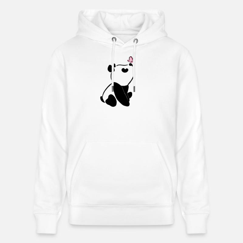 Panda avec papillon – Motif d’animal mignon - Sweat à capuche bio CRUISER Stanley/Stella Unisexe - blanc