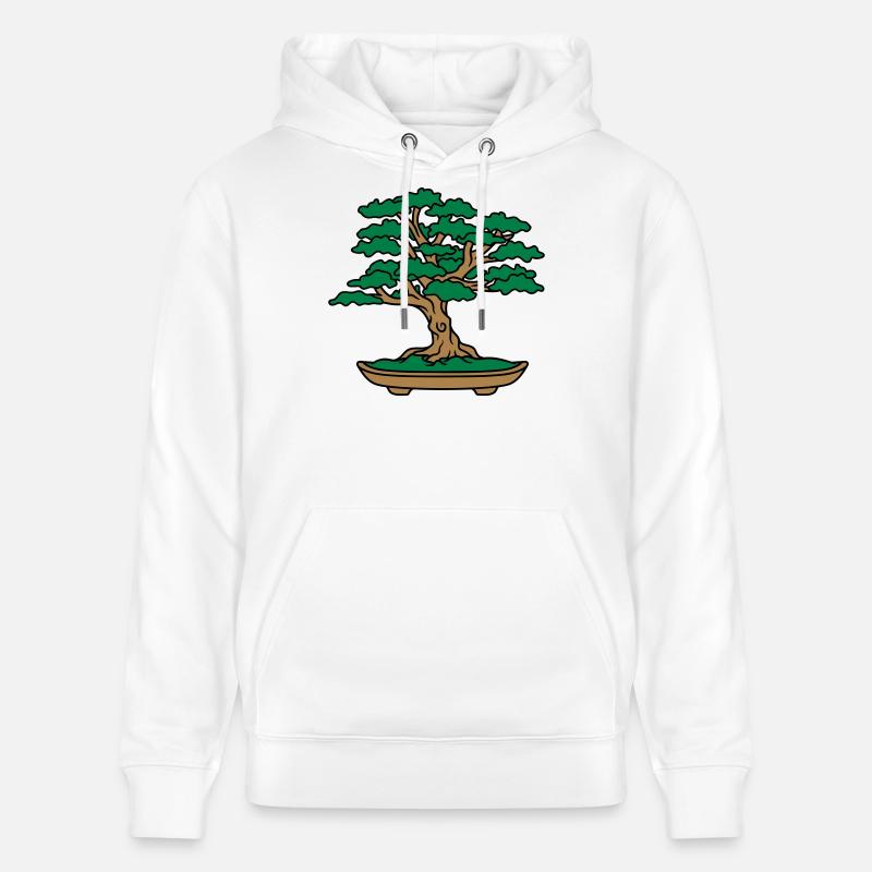 bonsaï feuilles branches petit arbre - Sweat à capuche bio CRUISER Stanley/Stella Unisexe - blanc