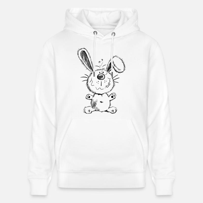 Mignon lapin dessin animé - Sweat à capuche bio CRUISER Stanley/Stella Unisexe - blanc