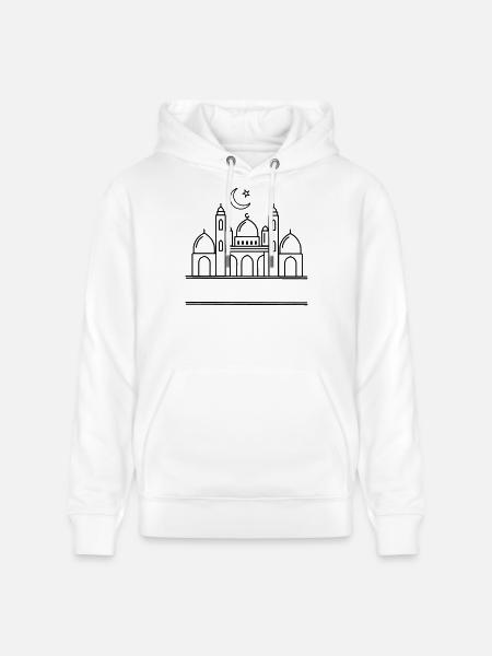 Moschee mit transparenter Textleiste - Stanley/Stella Unisex Bio-Hoodie CRUISER - Weiß