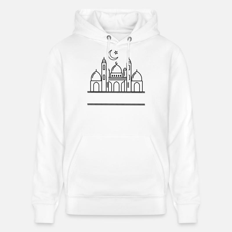 Mosquée avec barre de texte transparente - Sweat à capuche bio CRUISER Stanley/Stella Unisexe - blanc