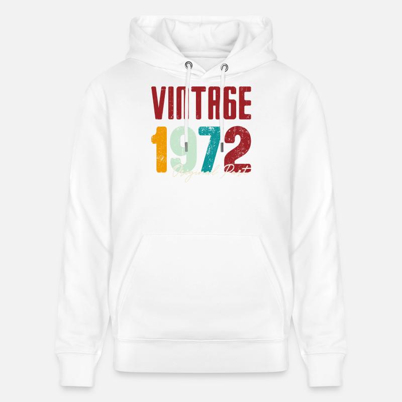 Millésime 1972 Partie originale - Sweat à capuche bio CRUISER Stanley/Stella Unisexe - blanc
