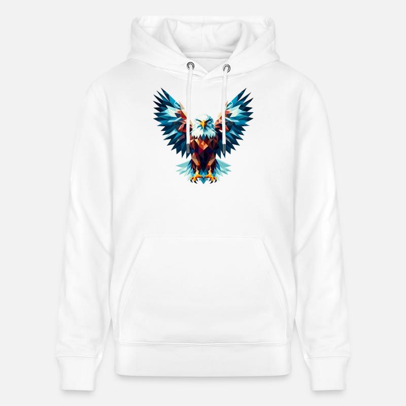 Aigle polygonal - Sweat à capuche bio CRUISER Stanley/Stella Unisexe - blanc