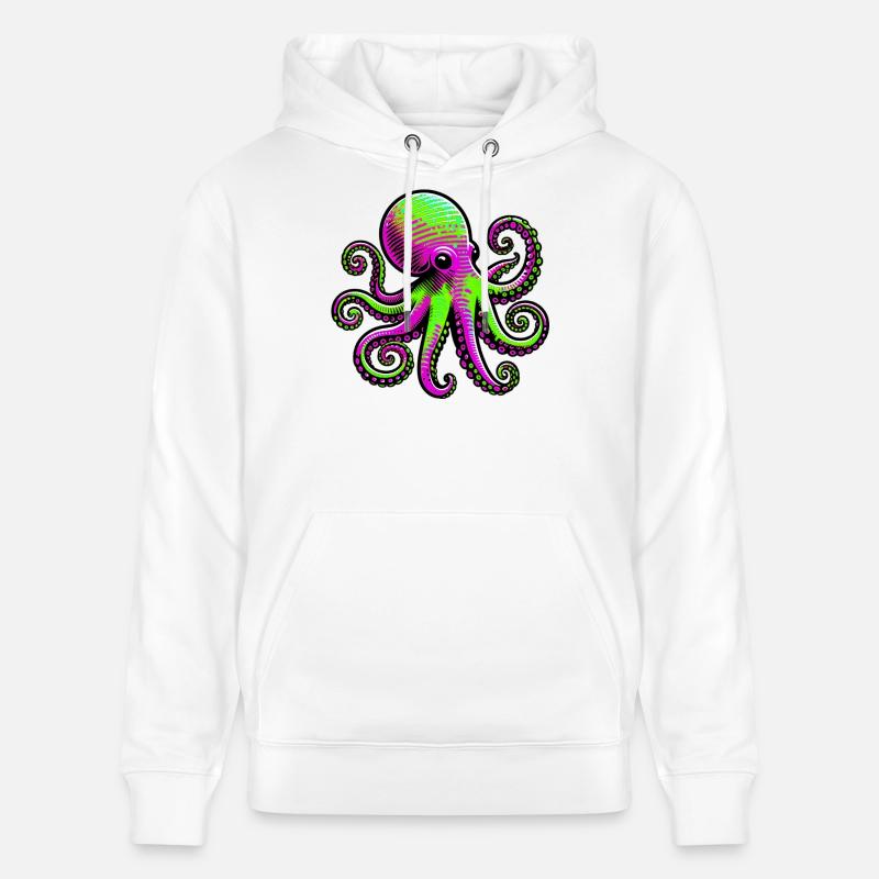 Pieuvre - Sweat à capuche bio CRUISER Stanley/Stella Unisexe - blanc