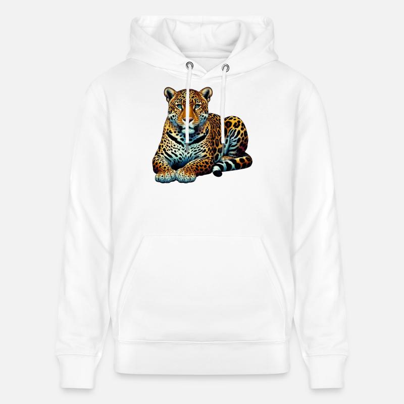 Léopard - Sweat à capuche bio CRUISER Stanley/Stella Unisexe - blanc