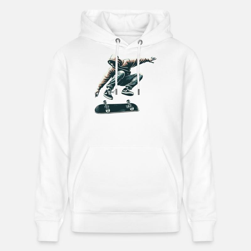 Patineur - Sweat à capuche bio CRUISER Stanley/Stella Unisexe - blanc