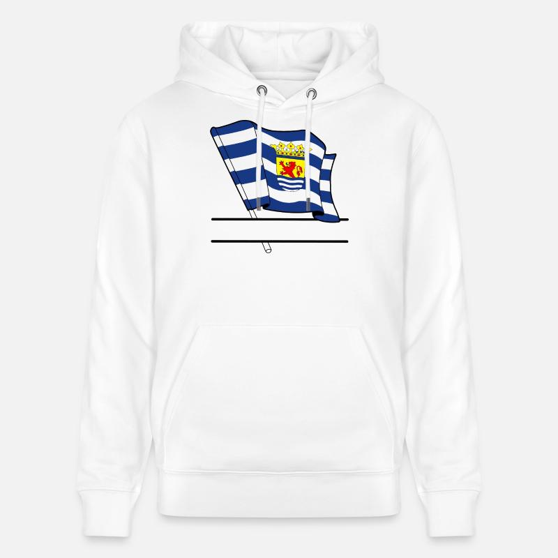 Bannière de texte Flag Zeeland - Sweat à capuche bio CRUISER Stanley/Stella Unisexe - blanc