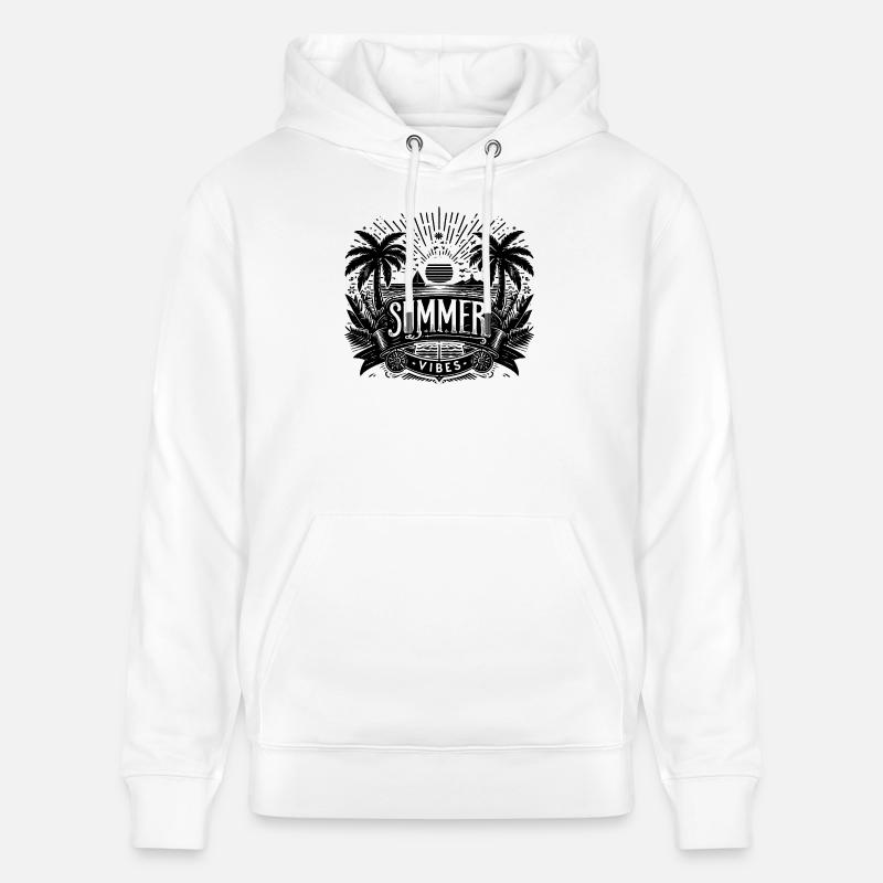 SUMMER Vibes, Beach Design - Stanley/Stella Unisex Bio-Hoodie CRUISER  - Weiß