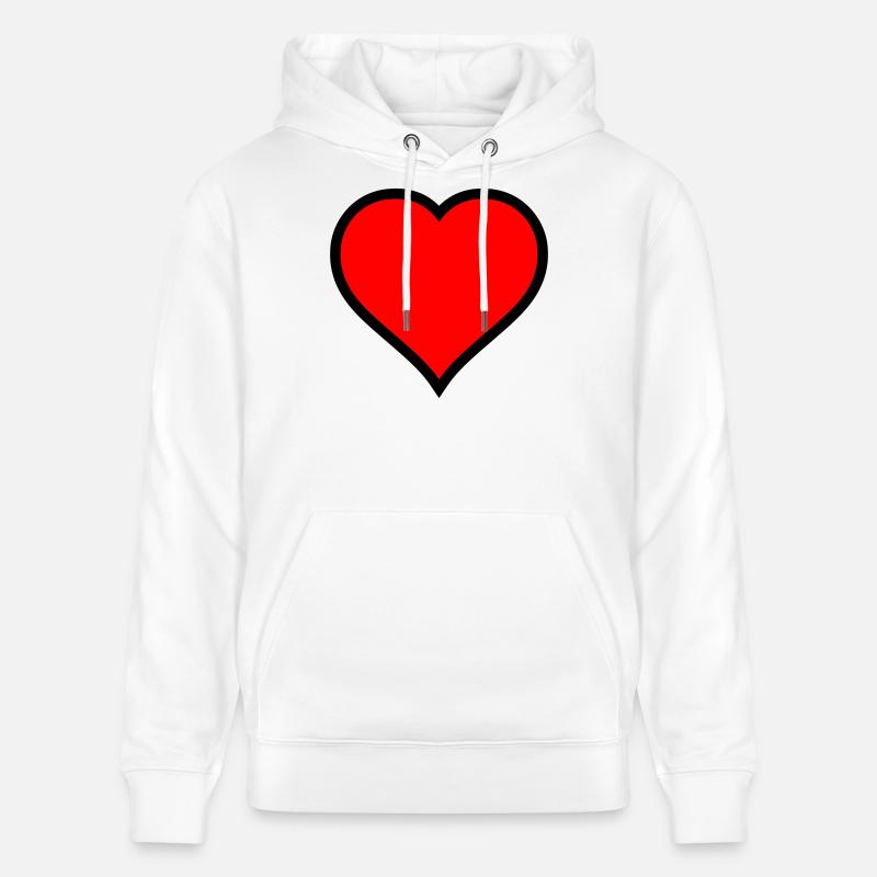 Impression d’icône de cœur rouge - Sweat à capuche bio CRUISER Stanley/Stella Unisexe - blanc