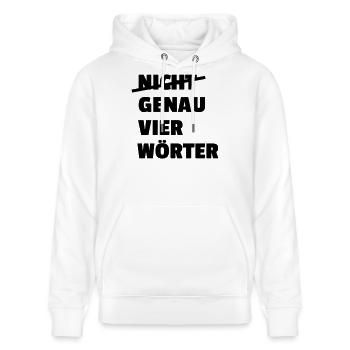 Genau vier Woerter - Stanley/Stella Unisex Bio-Hoodie CRUISER  - Weiß - Vorne - Alina (178cm) & Michal (187cm)
