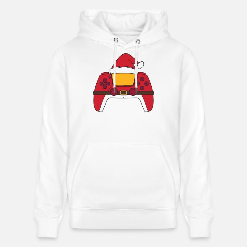 Weihnachtsmann-Videospiel-Controller, Weihnachtsma - Stanley/Stella Unisex Bio-Hoodie CRUISER  - Weiß