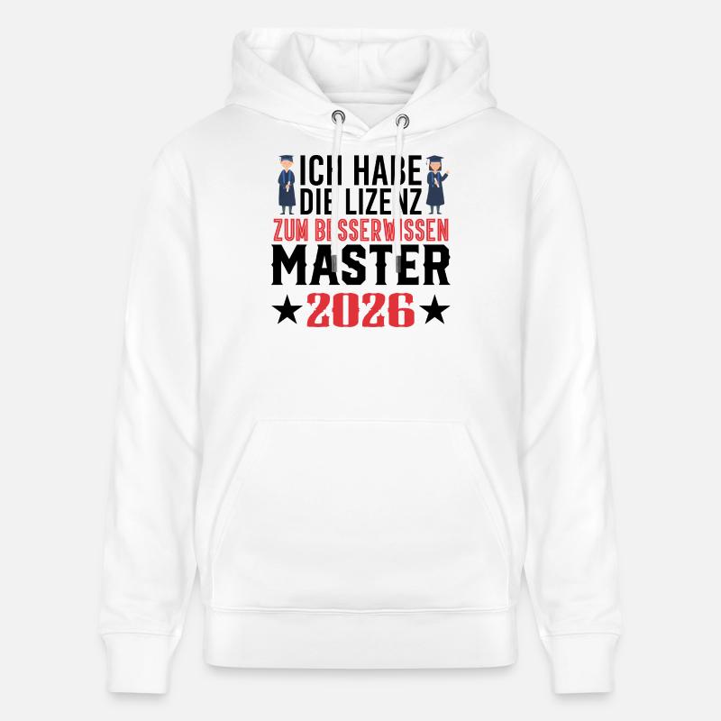 Master 2026 Diplôme - Sweat à capuche bio CRUISER Stanley/Stella Unisexe - blanc