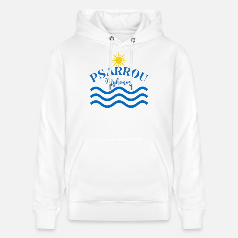 Vagues du Soleil de Psarrou Mykonos - Sweat à capuche bio CRUISER Stanley/Stella Unisexe - blanc