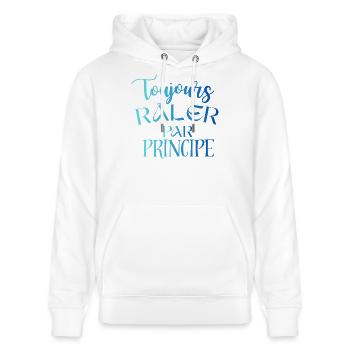 Toujours Râler Par Principe – Phrase Drôle - Sweat à capuche bio CRUISER Stanley/Stella Unisexe - blanc - Devant - Alina (178cm) & Michal (187cm)