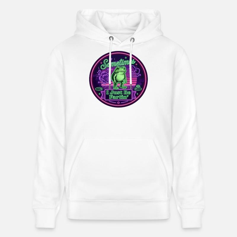 Parfois, je suis juste un néon de grenouille qui pète - Sweat à capuche bio CRUISER Stanley/Stella Unisexe - blanc