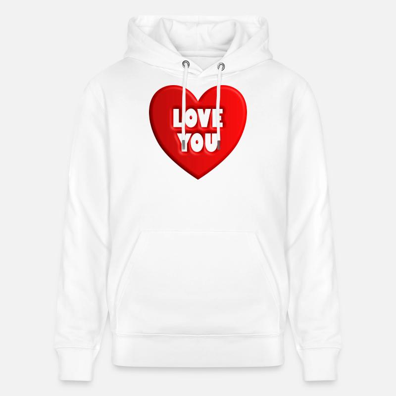 Mon cœur t’aime - Sweat à capuche bio CRUISER Stanley/Stella Unisexe - blanc