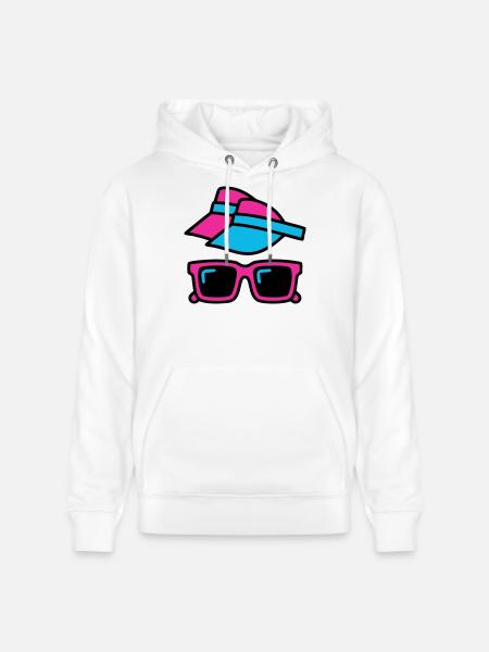 80s Sun Visor Glasses Set - Stanley/Stella CRUISER Unisex Organic Hoodie - white