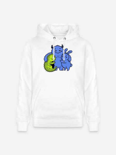 cute monsters - Stanley/Stella CRUISER Unisex Organic Hoodie - white