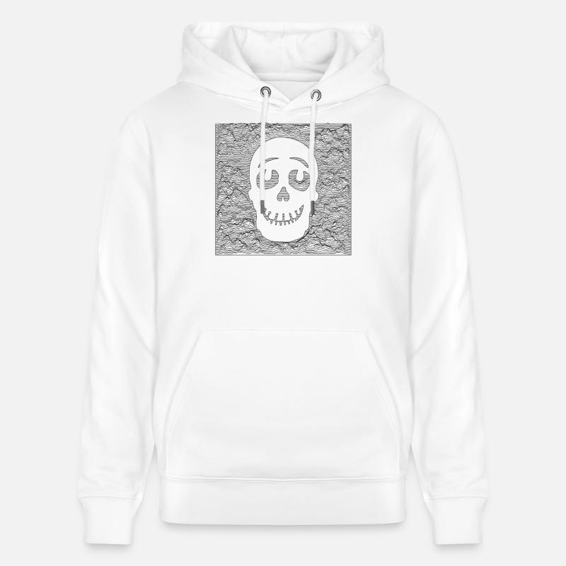 Schädel – Schwarz - Stanley/Stella Unisex Bio-Hoodie CRUISER  - Weiß
